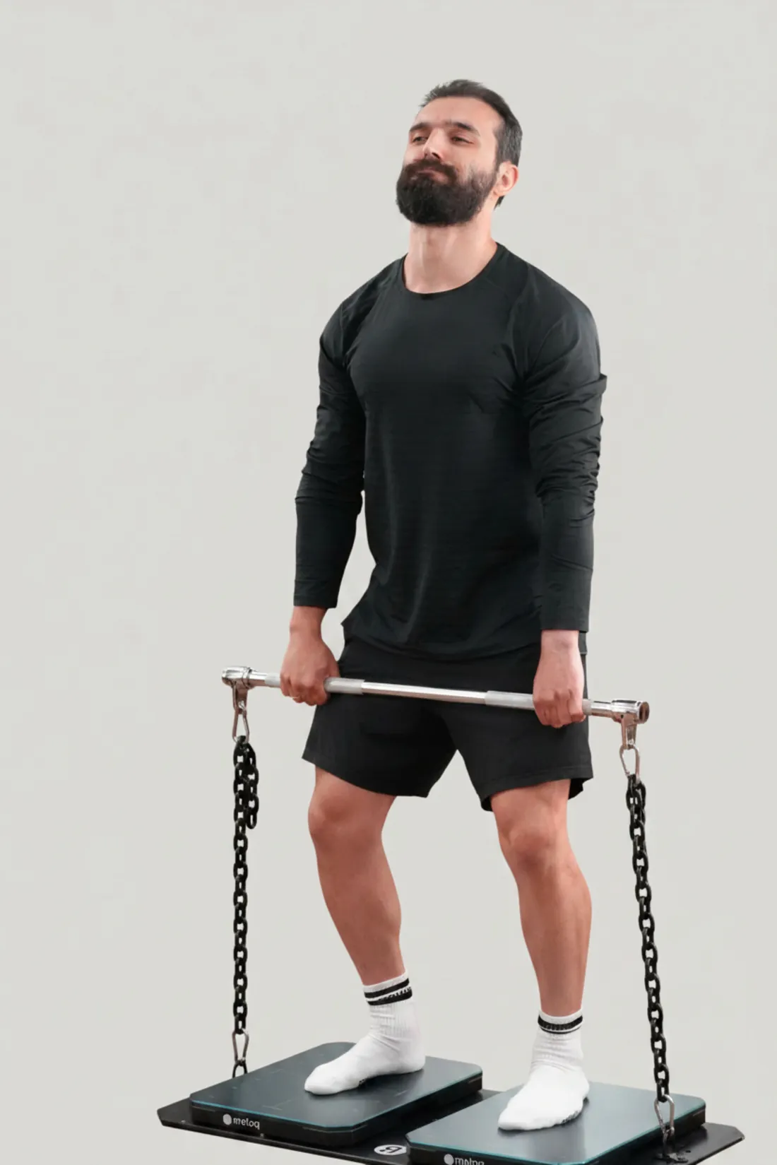 Isometric belt squat performed on dual force plates